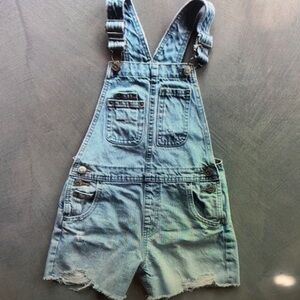 Denim Blue Kids Short Overalls